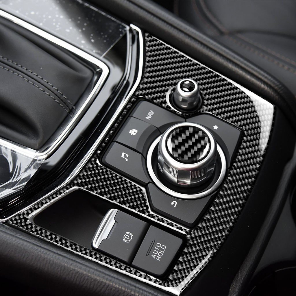 Carbon Fiber Modified Accessories for Mazda 3 CX-9 CX-5 Mazda 6 Multimedia Button Car Interior